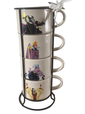 Rae Dunn Disney Villains Wire Stackable Mug Set Of 4 New